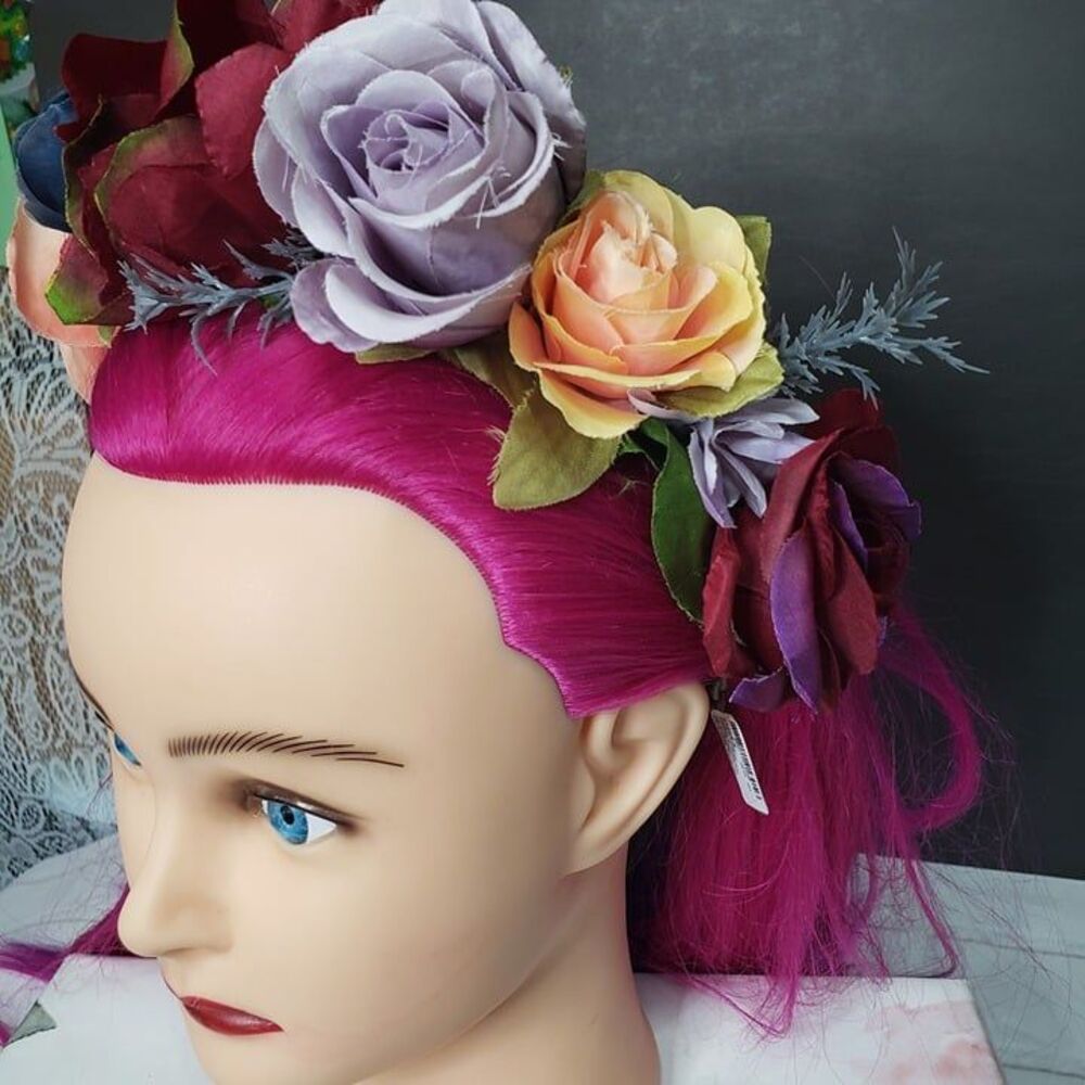 New Multicolor Rose Flower Crown Headband Boho Floral Tiara Wedding Flowergirl